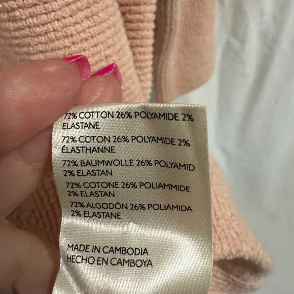 Free People Ottoman Slouchy Peach Oversized‎ Tunic Sweater Size S